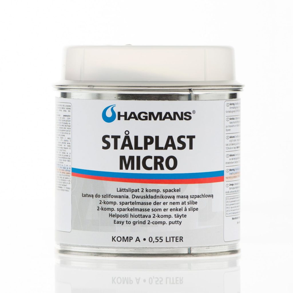 Pahtel tavaline kerge Hagmans Stålplast Micro (0,18L/0,55L) on 2-komponendiline polüestertoode. Toodet on väga lihtne töödelda ja kerge lõigata. 
