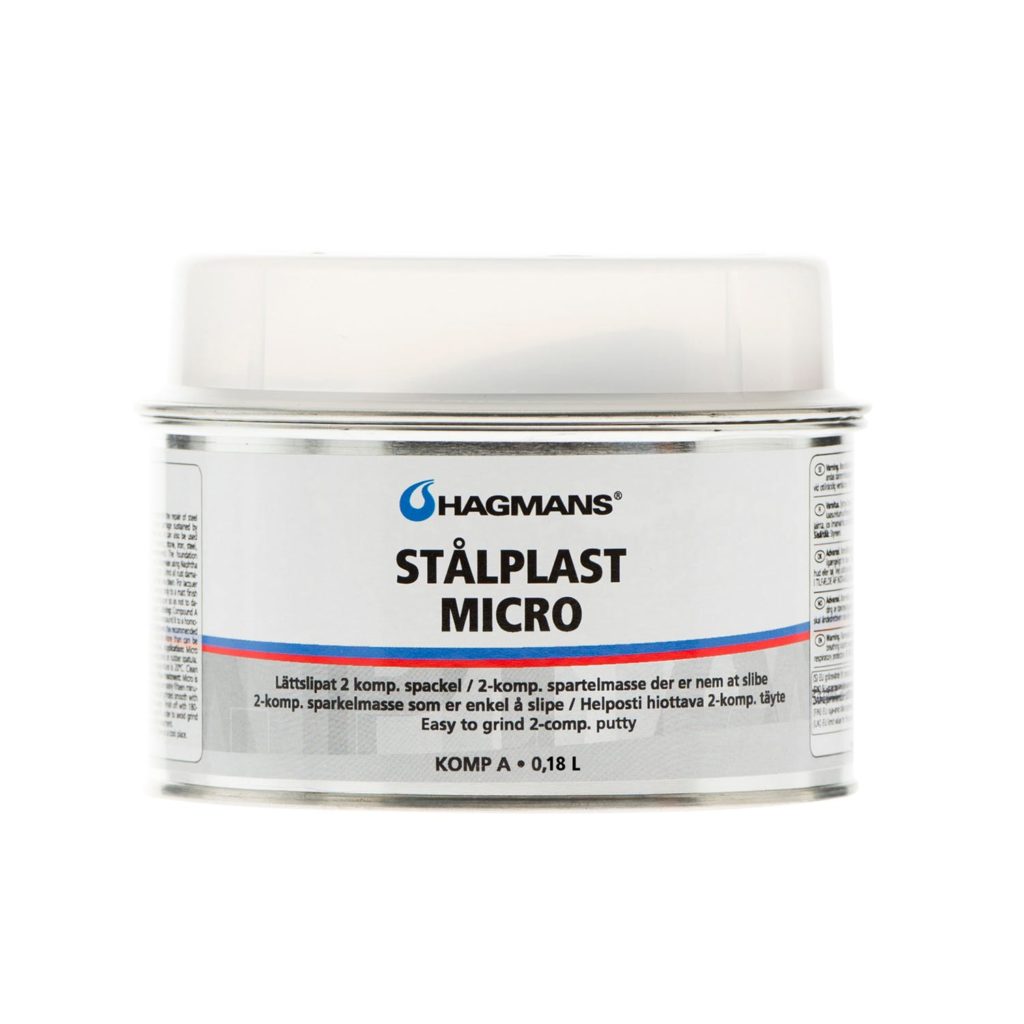 Pahtel tavaline kerge Hagmans Stålplast Micro (0,18L/0,55L) on 2-komponendiline polüestertoode. Toodet on väga lihtne töödelda ja kerge lõigata. 